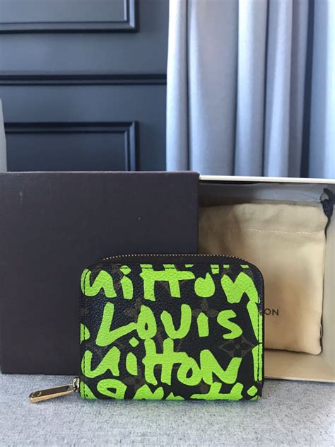 louis vuitton purse with green buttons accent fur|neon green Louis Vuitton wallet.